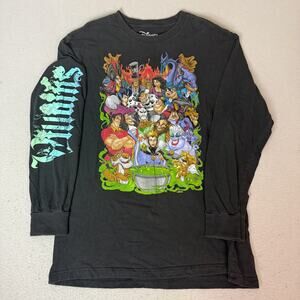 Disney Villains Long Sleeve Shirt XL Black Mad Engine Villains Graphic Tee